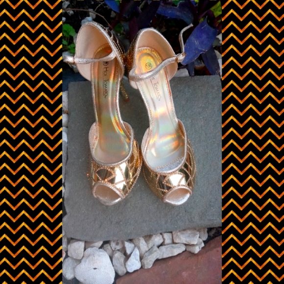 Gold Rhinestone Heels - Picture 4 of 5